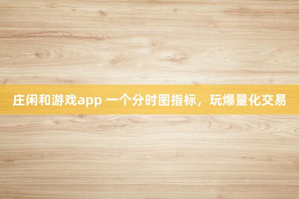 莊閑和游戲app 一個分時圖指標,玩爆量化交易
